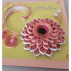 Grußkarte in der Quilling Technik, Klappkarte, Handarbeit