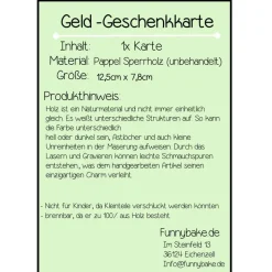 Grußkarte Kleine Finanzspritze Geldkarte Holzkarte lustig Grüße Geburtstag Happy Birthday Abschlu&szli