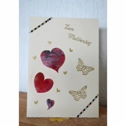 Grußkarte mit Herz zum Muttertag - handgemalt – Design  Ulrike Kröll