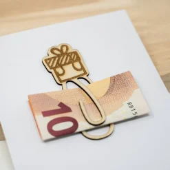 Grußkarte mit Holz Geldklammer | mit Briefumschlag | Mehrere Motive Geldklammer