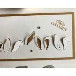 Grußkarte Ostern Hasenohrenmit Umschlag 3D DIN LANG Handarbeit Stampin Up