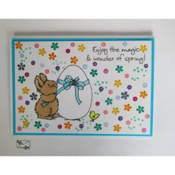 Grußkarte zu Ostern mit bunten Blumen handgefertigt  Unikat