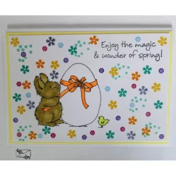 Grußkarte zu Ostern mit bunten Blumen handgefertigt  Unikat