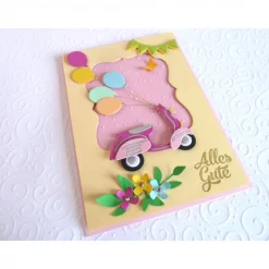 Grußkarte zum Geburtstag und vielen anderen Gelegenheiten wie Namenstag, Gutschein für einen Roller, Rollerführerschein