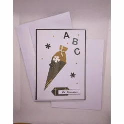 Grußkarte zur Einschulung, Schultüte, unisex