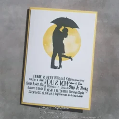 Grußkarte zur Hochzeit / Valentinstag: Du & Ich ~ Motiv: Paar im Mondschein ~ Text: div. Liebespaare ~ 10,5 x 14,85 cm