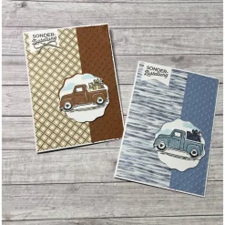 Grußkarten / Glückwunschkarten zum Geburtstag, „Sonderzustellung“, Truck, Auto, braun, blau, Handarbeit, Stampin‘ Up!