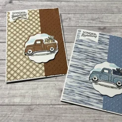 Grußkarten / Glückwunschkarten zum Geburtstag, „Sonderzustellung“, Truck, Auto, braun, blau, Handarbeit, Stampin‘ Up!