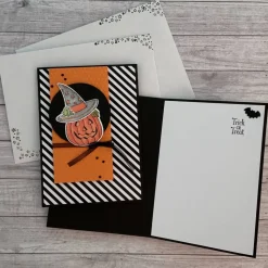 Grußkarten / Glückwunschkarten zu Halloween, „Hexe oder Kürbis gratulieren zum Geburtstag“, Handarbeit, Stampin’Up!