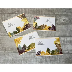 Grußkarten / Glückwunschkarten zum Geburtstag oder anderen Anlässen „Herbstliche Grüße“, bunte Blätter, Stampin’Up