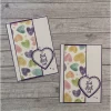 Grußkarten / Glückwunschkarten zum Geburtstag, „Hab dich Lieb“, Herzen, lila, Handarbeit, Stampin’Up