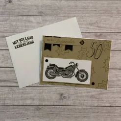 Grußkarten / Glückwunschkarten zum 50. Geburtstag, „du bist legendär“, 50 Jahre, Motorrad,Handarbeit,  Stampin’Up
