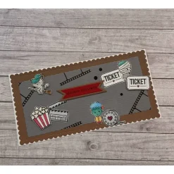 Grußkarten / Glückwunschkarten zum Geburtstag, „Gutschein für ein Kinoabend mit Popcorn, Halloween, Männer, Handarbeit