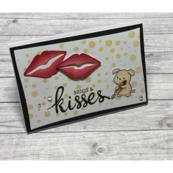 Grußkarten / Glückwunschkarten zum Geburtstag oder anderen Anlässen, „Hugs & Kisses“, Grüße, Lippen, Geburtstagskarte