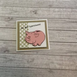 Grußkarten / Glückwunschkarten zum Geburtstag oder anderen Anlässen, Bücherwurm, Eis essen, Sparschwein, Stampin’Up