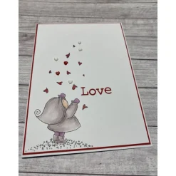 Grußkarten / Glückwunschkarten zum Valentinstag, Geburtstag, Muttertag etc., „Liebe liegt in der Luft“, Handarbeit