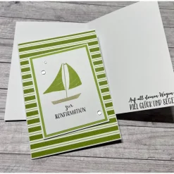 Grußkarten / Glückwunschkarten zur Konfirmation, Segensfeste, festlicher Anlass, Segelboot, Stampin‘ Up!, Handarbeit