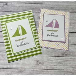 Grußkarten / Glückwunschkarten zur Konfirmation, Segensfeste, festlicher Anlass, Segelboot, Stampin‘ Up!, Handarbeit