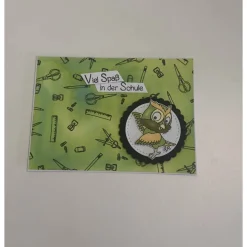 Grußkarten / Glückwunschkarten zum Schulanfang, „Eule oder Katze zur Einschulung“, Grüße an das Schulkind, Handarbeit