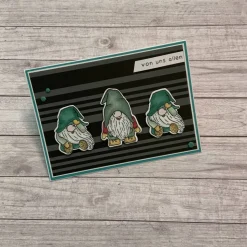 Grußkarten / Glückwunschkarten zum Geburtstag oder anderen Anlässen, Wichtel lassen grüßen, „von uns allen“, Stampin’Up