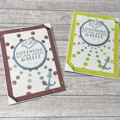 Grußkarten / Glückwunschkarten zur Taufe „Hoffnung ist der Anker der Seele“, Taube, Handarbeit, Stampin‘ Up!