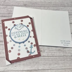 Grußkarten / Glückwunschkarten zur Taufe „Hoffnung ist der Anker der Seele“, Taube, Handarbeit, Stampin‘ Up!