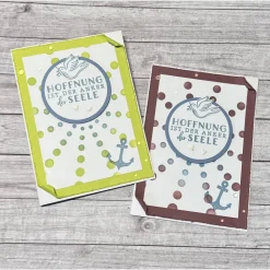 Grußkarten / Glückwunschkarten zur Taufe „Hoffnung ist der Anker der Seele“, Taube, Handarbeit, Stampin‘ Up!