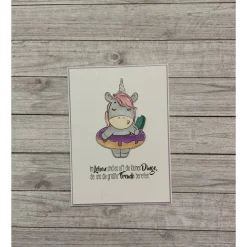 Grußkarten / Glückwunschkarten zu verschiedensten Anlässen, „ Ein Einhorn mit Eis zum Geburtstag“, Handarbeit