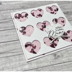 Grußkarten Glückwunschkarten „Alles liebe Mama“ Shakerkarte Karten Cards Geburtstag Muttertag Herzen rosa Stampin‘ Up!