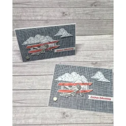 Grußkarten Glückwunschkarten Geburtstag Geburtstagskarten Cards Flugzeug Männerkarten blau-rot Handmade Stampin‘ Up!