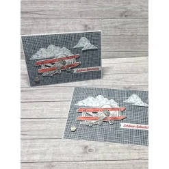 Grußkarten Glückwunschkarten Geburtstag Geburtstagskarten Cards Flugzeug Männerkarten blau-rot Handmade Stampin‘ Up!