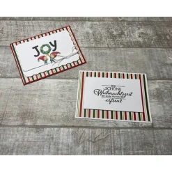 Grußkarten zu Weihnachten „schöne Weihnachtszeit“, Wichtel, schlichte Karten, klassisch rot-grün, Weihnachtskarten