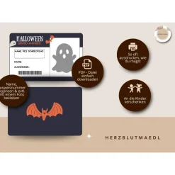 Gruselausweis als Mitgebsel Halloweenparty - DIY Halloween Projekte für Kinder an der Halloweenparty |  Kinderparty |