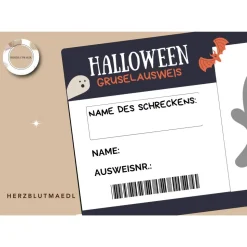 Gruselausweis als Mitgebsel Halloweenparty - DIY Halloween Projekte für Kinder an der Halloweenparty |  Kinderparty |