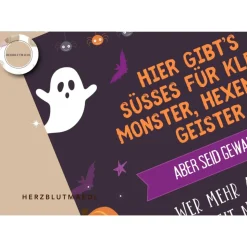 Gruselige Halloween Haus Deko - Türschild mit Skelett Motiv als Print in DIN A4 | Einzigartige Halloween Dekoration | Ki