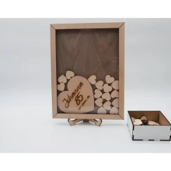 Gästebuch aus Holz für Hochzeit, Geburtstag und Jubiläum, personalisierbar aus edlem Nussbaum Holz und Ahorn/Buchen Holz