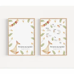 Gästebuch Babyparty Gans Poster Fingerabdruck Gästebuch - Gästebuch Deko Babyshower - Baby Andenken Poster - Babyparty