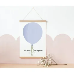 Gästebuch Babyparty Poster Ballon blau  - Fingerabdruck Gästebuch - Gästebuch Babyshower - Baby Andenken Poster - Babypa