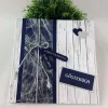 Gästebuch BLAU-SILBER HOLZ Hochzeit -personalisiert-