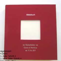 Gästebuch, duo abendrot, personalisierbar, ca. 24 x 24 cm, Büttenpapier