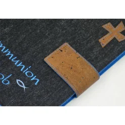 Gästebuch Fotoalbum aus Filz mit Korkkreuz zur Konfirmation Kommunion