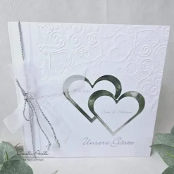 Gästebuch Hearts Silber