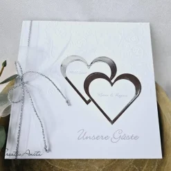 Gästebuch Hearts Silber