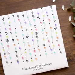 Gästebuch Hochzeit Leinwand Personalisiert Herzen Wedding Tree Fingerabdruck Geschenk Hochzeitsdekoration Namen 50x50 cm Baum