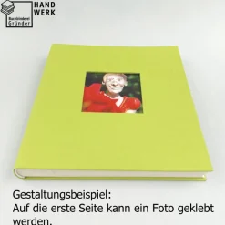 Gästebuch, kiwi hellgrün, personalisierbar, ca. 24 x 24 cm, Büttenpapier