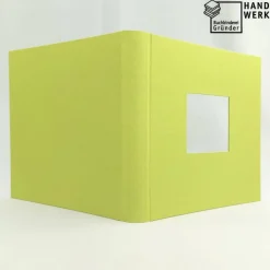 Gästebuch, kiwi hellgrün, personalisierbar, ca. 24 x 24 cm, Büttenpapier
