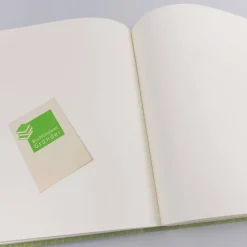 Gästebuch, kiwi hellgrün, personalisierbar, ca. 24 x 24 cm, Büttenpapier
