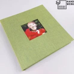 Gästebuch, limette grün, personalisierbar, ca. 24 x 24 cm, Büttenpapier