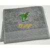 Gästehandtuch ( 30 x 50 cm ) + Dinosaurier T-Rex Motiv (#Nr.12) + Name / Kinderhandtuch