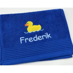 Gästehandtuch ( 30 x 50 cm ) + Ente / Entchen Motiv (#Nr.01) + Name / Kinderhandtuch